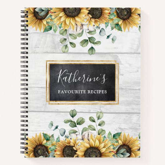 Rustieke Zonnebloem Schuur Hout Land Recept Boek (Voorkant)