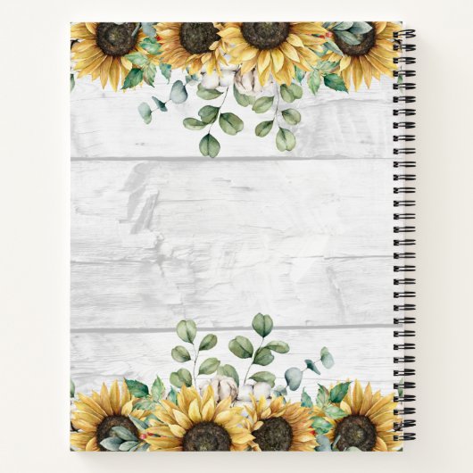 Rustieke Zonnebloem Schuur Hout Land Recept Boek (Achterkant)