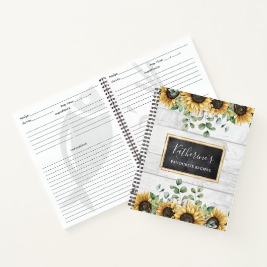 Rustieke Zonnebloem Schuur Hout Land Recept Boek (Binnen)