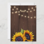 Rustieke zonnebloem schuur hout lichten bruiloft kaart (Achterkant)