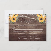 Rustieke Zonnebloem Schuur Hout Wedding RSVP Kaart (Voorkant)