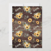 Rustieke Zonnebloem Schuur Houten Bruiloft Kaart (Achterkant)