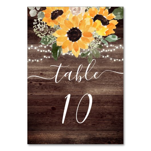 Rustieke Zonnebloem Schuur Houten Bruiloft Kaart (Achterkant)