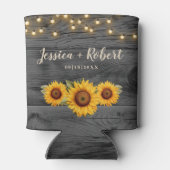 Rustieke Zonnebloem Schuur Huwelijk Koelbox Blikjeskoeler (Achterkant)