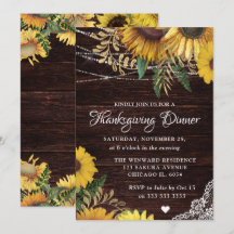 Rustieke Zonnebloem & Sliert Lichtjes Thanksgiving