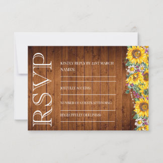 Rustieke zonnebloem slingerlichten schuur hout Bru RSVP Kaartje