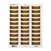 Rustieke zonnebloem slingerlichten trouwadres etiket (Full Sheet)