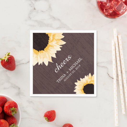 Rustieke Zonnebloem Splendor | Bruiloft Servetten (Insitu)