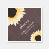Rustieke Zonnebloem Splendor | Bruiloft Servetten (Voorkant)