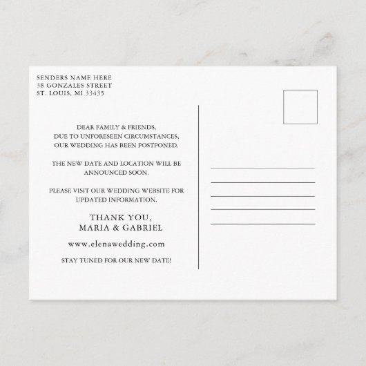 Rustieke zonnebloem. Stel bruiloft uit Wijzig de d Uitnodiging Briefkaart (Achterkant)