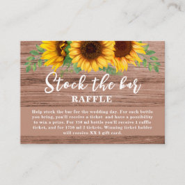 Rustieke Zonnebloem Stock de bar Vrijgezellenfeest Informatiekaartje