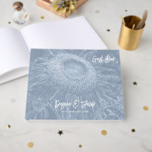 Rustieke Zonnebloem Stoffig Blauw Wit Bloemen Eleg