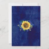 Rustieke Zonnebloem String Lights Blauw Bloemen Br Kaart (Achterkant)