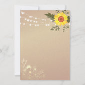 Rustieke Zonnebloem String Lights Bourgondische br Kaart (Achterkant)