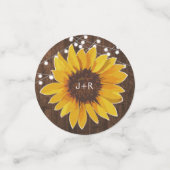 Rustieke Zonnebloem String Lights Huwelijksrecepti Confetti (Kleine voorkant)