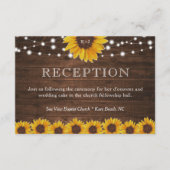 Rustieke Zonnebloem String Lights Huwelijksrecepti Informatiekaartje (Voorkant)