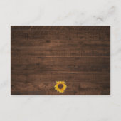 Rustieke Zonnebloem String Lights Huwelijksrecepti Informatiekaartje (Achterkant)