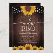 Rustieke Zonnebloem String Lights I Do BBQ Verlovi Kaart (Voorkant / Achterkant)