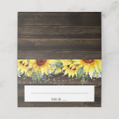 Rustieke Zonnebloem String Lights Wedding Gevouwen Plaatskaartje (Buitenkant ongevouwen)