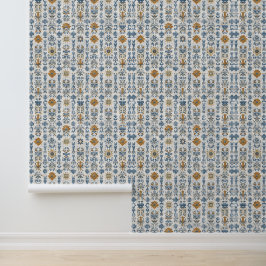 Rustieke Zonnebloem Stripe Patroon Behang