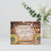 Rustieke Zonnebloem Sweet Sixteen Party Uitnodigin Kaart (Staand voorkant)