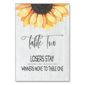 Rustieke Zonnebloem Tafel Twee Bunco Tafel Nummer Kaart (Achterkant)