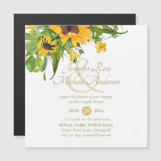 Rustieke Zonnebloem Thema Baby Shower Ampersand Ch (Voorkant / Achterkant)