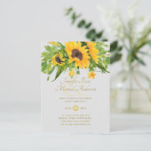 Rustieke Zonnebloem Thema Baby Shower Ampersand Ch Briefkaart (Staand voorkant)