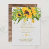 Rustieke Zonnebloem Thema Baby Shower Ampersand Ch Briefkaart (Voorkant / Achterkant)