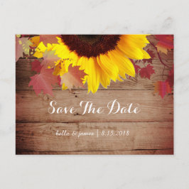 Rustieke Zonnebloem Trouw Save The Date Kaarten