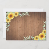 Rustieke Zonnebloem Trouwfoto Save the Date Aankondiging (Achterkant)