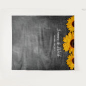 Rustieke Zonnebloem Trouwfotocabine Achtergrond Wandkleed (Voorkant (horizontaal))