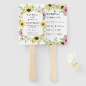 Rustieke Zonnebloem Trouwprogramma Hand Fan Handwaaier (Voorkant en achterkant)