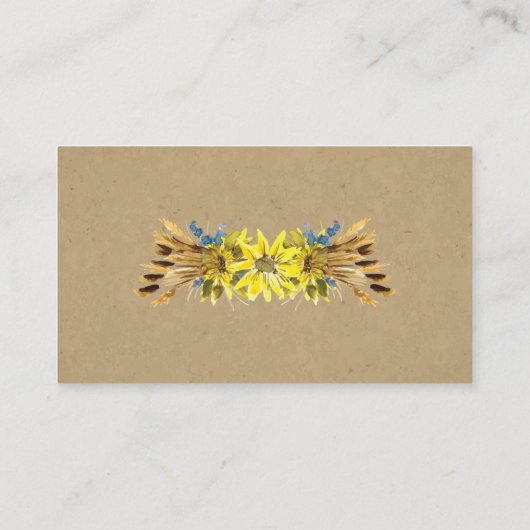 Rustieke Zonnebloem Trouwregister Kaart (Achterkant)