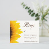 Rustieke Zonnebloem Uitnodiging RSVP (Staand voorkant)
