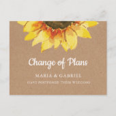 Rustieke zonnebloem. Uitstellen kraft Wijzig de da Uitnodiging Briefkaart (Voorkant)