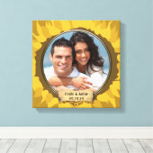 Rustieke zonnebloem Uw foto Canvas Afdruk (Insitu (Houten vloer))