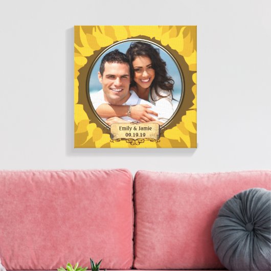 Rustieke zonnebloem Uw foto Canvas Afdruk (Insitu (Woonkamer))