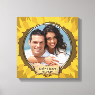 Rustieke zonnebloem Uw foto Canvas Afdruk