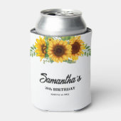 Rustieke Zonnebloem Verjaardag Blikjeskoeler (Blikje Voorkant)