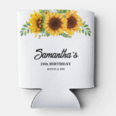 Rustieke Zonnebloem Verjaardag Blikjeskoeler (Achterkant)