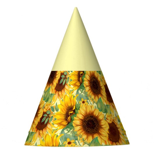 Rustieke Zonnebloem Verjaardag Feesthoedjes (Voorkant)
