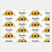 Rustieke zonnebloem verjaardag inpakpapier vel (Voorkant)