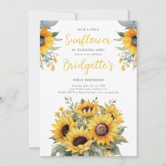 Rustieke zonnebloem verjaardag kaart (Voorkant)