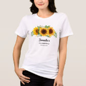 Rustieke zonnebloem verjaardag Tri-Blend shirt (Voorkant)