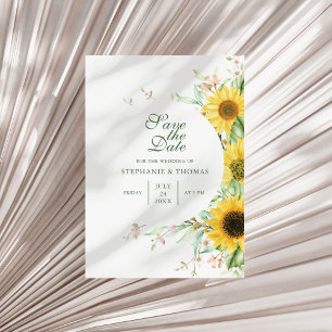 Rustieke Zonnebloem Verrassing Save the Date Kaart