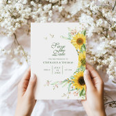 Rustieke Zonnebloem Verrassing Save the Date Kaart