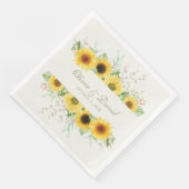 Rustieke Zonnebloem Verrukking Bruiloft Servet (Hoek)