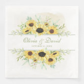 Rustieke Zonnebloem Verrukking Bruiloft Servet (Voorkant)