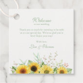 Rustieke Zonnebloem Verrukking Bruiloft Welkomstge Bedankjes Labels (Voorkant)